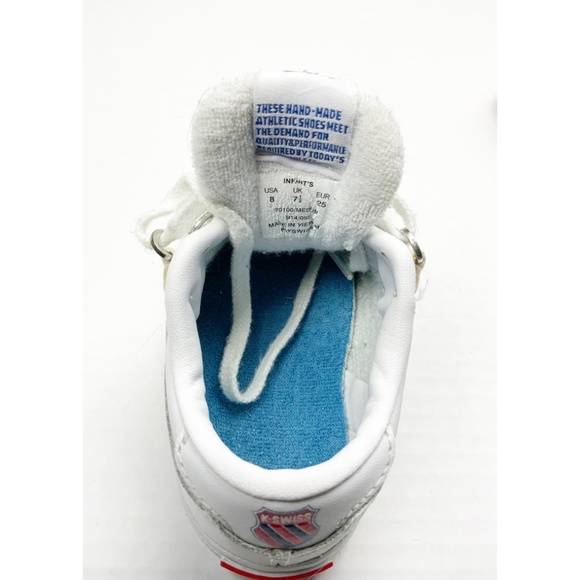 EUC K SWISS  CHILD  LEATHER SNEAKER , SIZE 8 - Picture 4 of 5